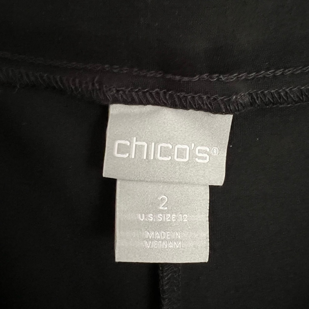 Chico's Black Faux Leather Ponte Women's Leggings size 12 - Picture 3 of 6